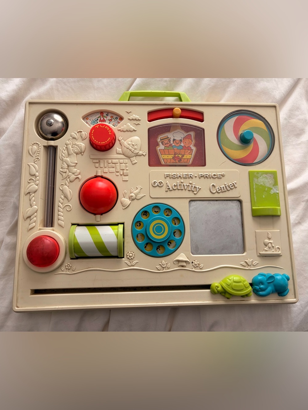 Fisher-Price Cream Activity Center with Red, Blue, Green, Yellow Accents